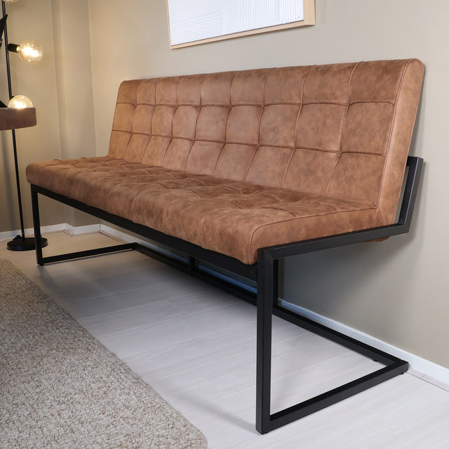 Eetkamerbank Vito 180cm bruin microvezel