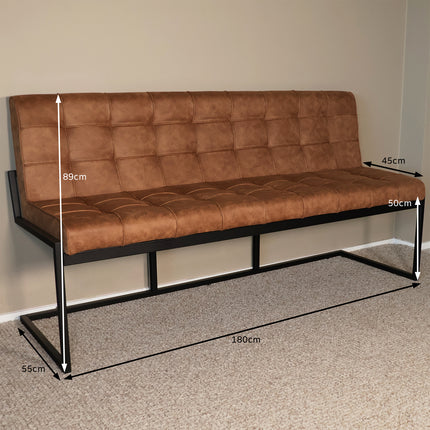 Eetkamerbank Vito 180cm cognac microvezel