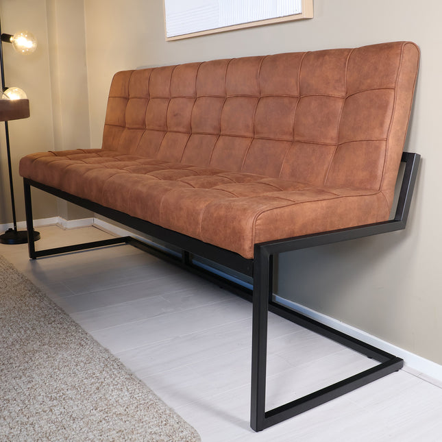 Eetkamerbank Vito 180cm cognac microvezel