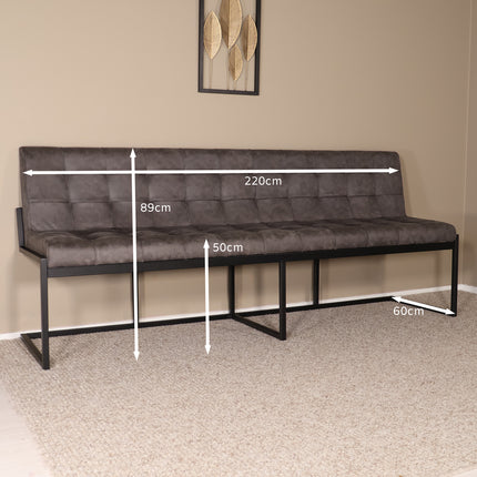 Eetkamerbank Vito 220cm antraciet microvezel