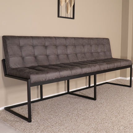 Eetkamerbank Vito 220cm antraciet microvezel