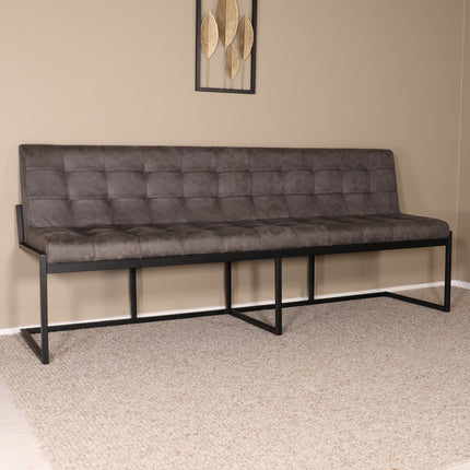 Eetkamerbank Vito 220cm antraciet microvezel