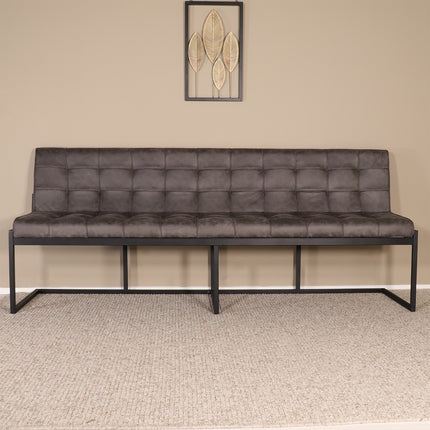 Eetkamerbank Vito 220cm antraciet microvezel