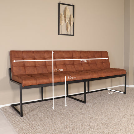 Eetkamerbank Vito 220cm cognac microvezel