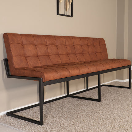 Eetkamerbank Vito 220cm cognac microvezel