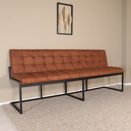 Eetkamerbank Vito 220cm cognac microvezel