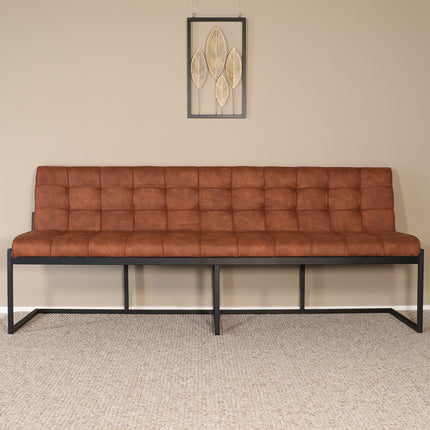 Eetkamerbank Vito 220cm cognac microvezel