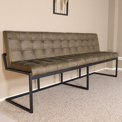 Eetkamerbank Vito 220cm donkergroen microvezel