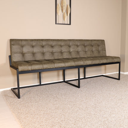 Eetkamerbank Vito 220cm donkergroen microvezel