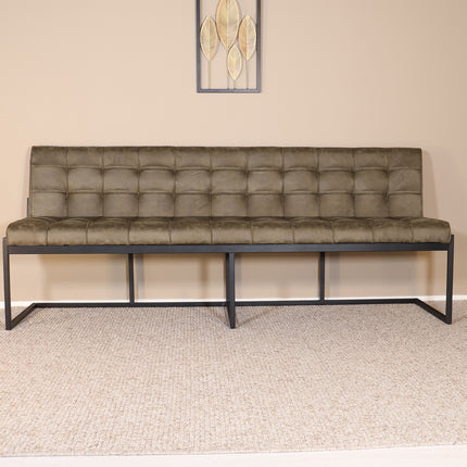 Eetkamerbank Vito 220cm donkergroen microvezel