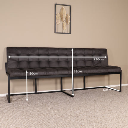 Eetkamerbank Vito 220cm zwart microvezel