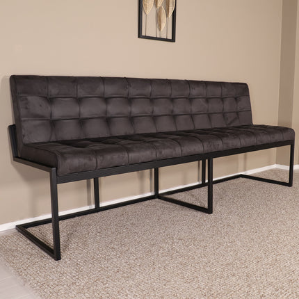 Eetkamerbank Vito 220cm zwart microvezel