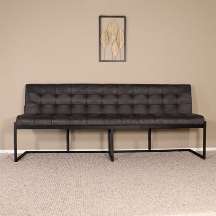 Eetkamerbank Vito 220cm zwart microvezel