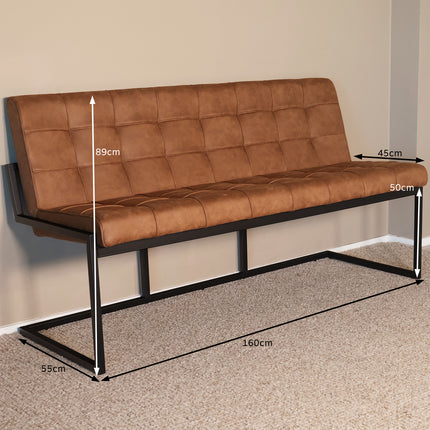Eetkamerbank Vito 160cm bruin microvezel