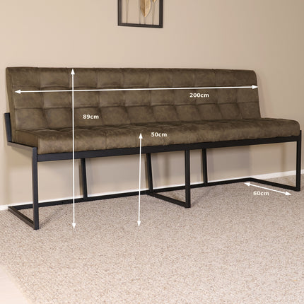 Eetkamerbank Vito 200cm donkergroen microvezel