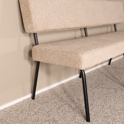 Eetkamerbank Wendy 160cm beige stof