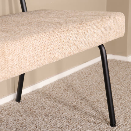 Eetkamerbank Wendy 160cm beige stof