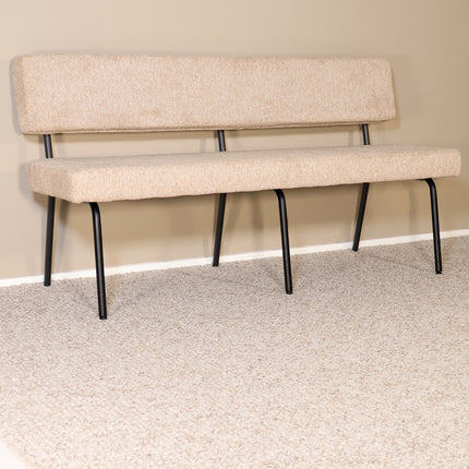 Eetkamerbank Wendy 160cm beige stof
