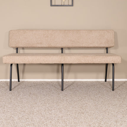 Eetkamerbank Wendy 160cm beige stof