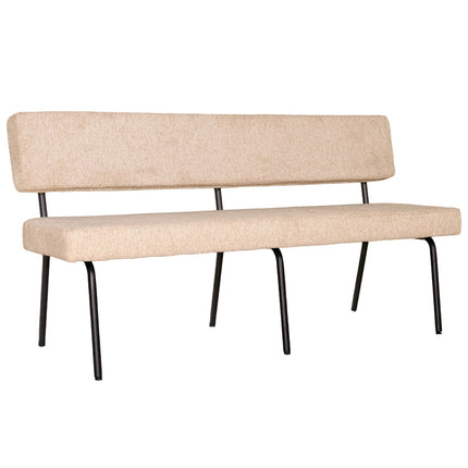 Eetkamerbank Wendy 160cm beige stof