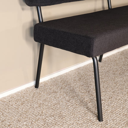 Eetkamerbank Wendy 160cm zwart stof