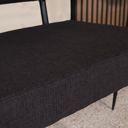 Eetkamerbank Wendy 160cm zwart stof