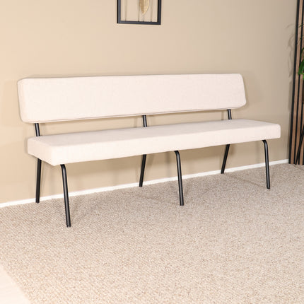 Eetkamerbank Wendy 180cm zand stof