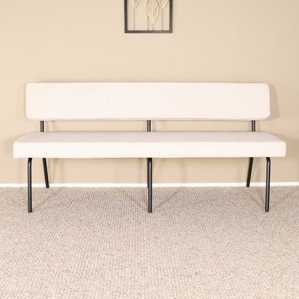 Eetkamerbank Wendy 180cm zand stof