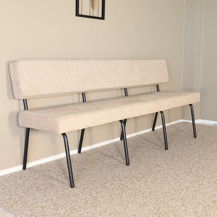 Eetkamerbank Wendy 200cm beige stof