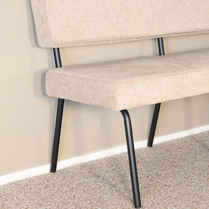 Eetkamerbank Wendy 200cm beige stof