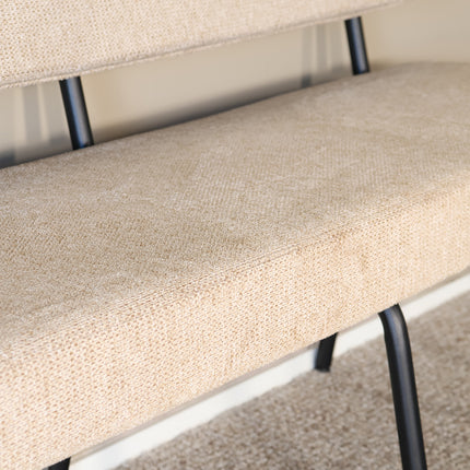 Eetkamerbank Wendy 200cm beige stof