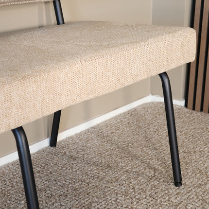 Eetkamerbank Wendy 200cm beige stof