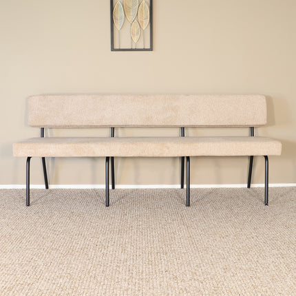 Eetkamerbank Wendy 200cm beige stof
