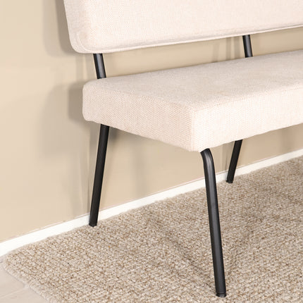 Eetkamerbank Wendy 200cm zand stof