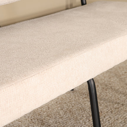 Eetkamerbank Wendy 200cm zand stof