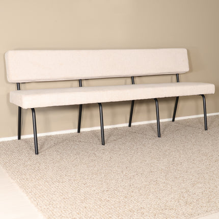 Eetkamerbank Wendy 200cm zand stof