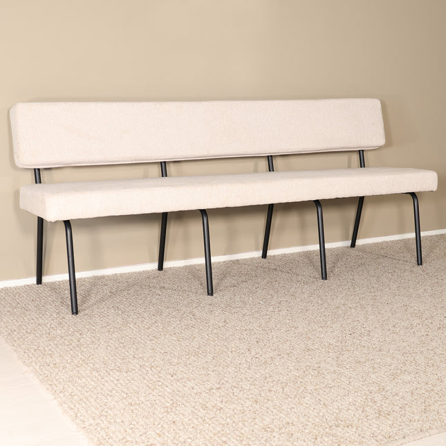 Eetkamerbank Wendy 200cm zand stof