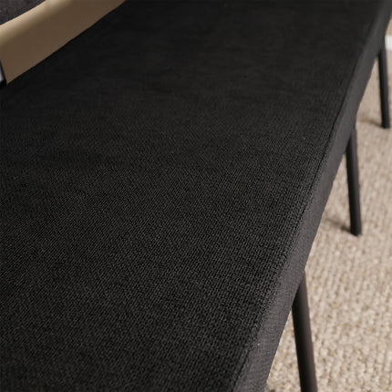 Eetkamerbank Wendy 200cm zwart stof