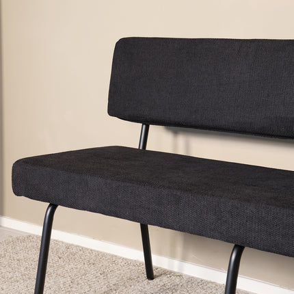 Eetkamerbank Wendy 200cm zwart stof