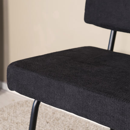 Eetkamerbank Wendy 200cm zwart stof