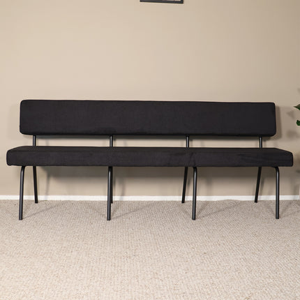 Eetkamerbank Wendy 200cm zwart stof