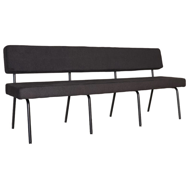 Eetkamerbank Wendy 200cm zwart stof
