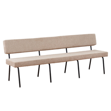 Eetkamerbank Wendy 220cm bruin stof