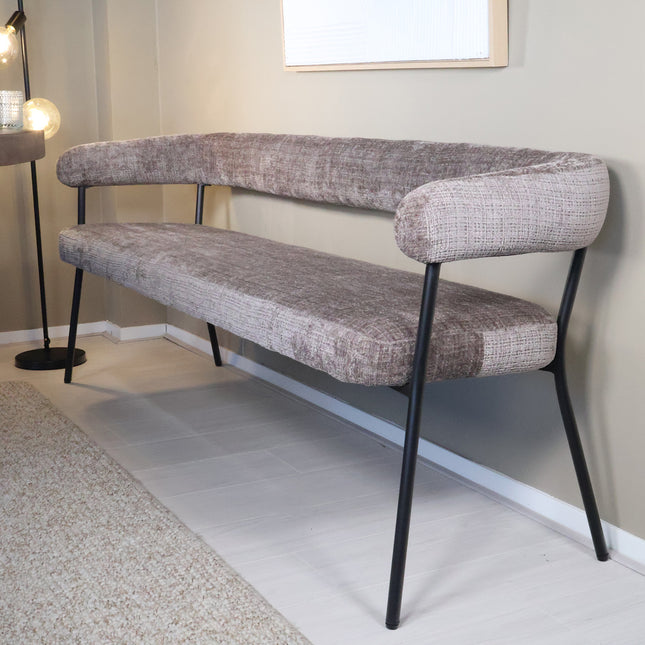 Eetkamerbank Meggie 180cm taupe chenille