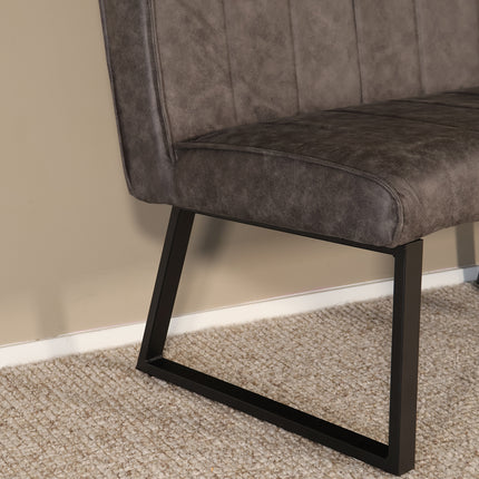 Eetkamerbank ovaal Menzo 180cm antraciet microvezel