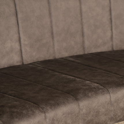 Eetkamerbank ovaal Menzo 180cm antraciet microvezel