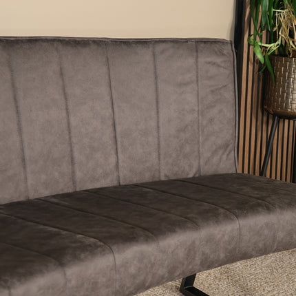 Eetkamerbank ovaal Menzo 180cm antraciet microvezel