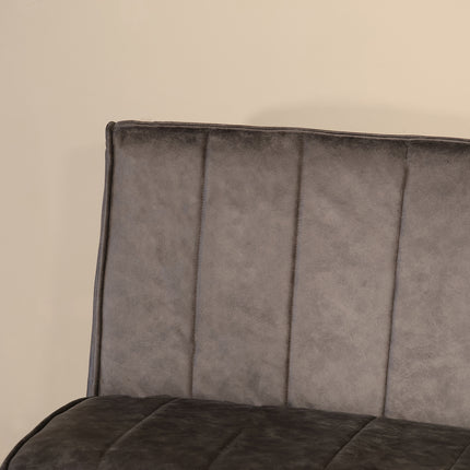 Eetkamerbank ovaal Menzo 180cm antraciet microvezel