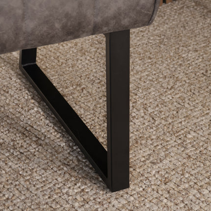 Eetkamerbank ovaal Menzo 180cm antraciet microvezel