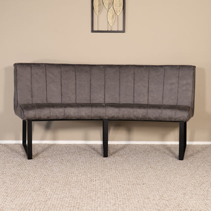 Eetkamerbank ovaal Menzo 180cm antraciet microvezel